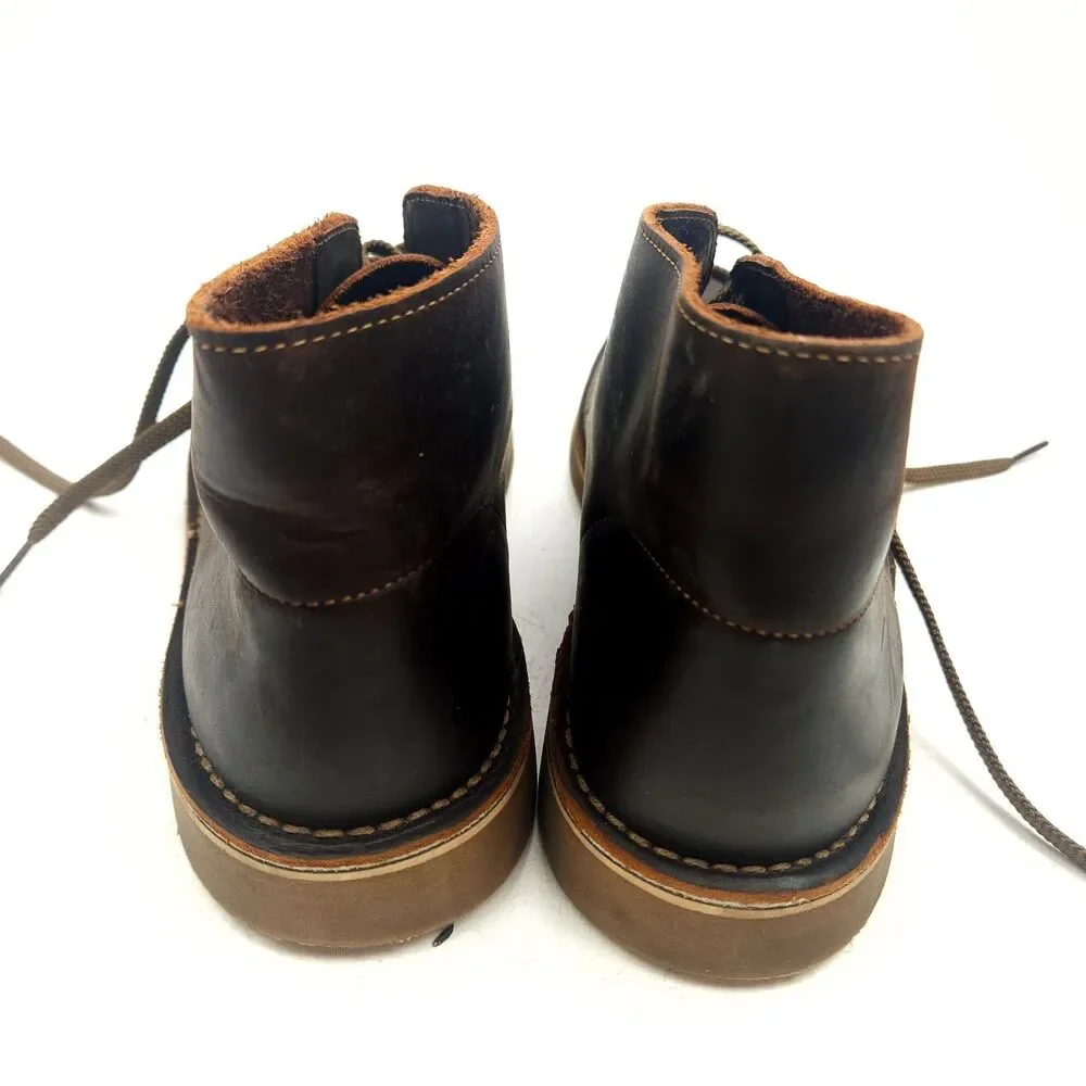 Clarks Bushacre 2 Desert Boots Mens 8 M Dark Brown Leather Chukka Lace-Up Casual
